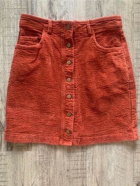 Smashed Lemon Orange Corduroy Skirt